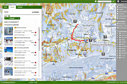 Online Langlaufkarte